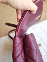Load image into Gallery viewer, Chanel Burgundy Caviar Coco Handle Small Gold Hardware
