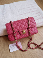 Load image into Gallery viewer, Chanel 17c Pink Watermelon Caviar Mini Rectangle Gold Hardware
