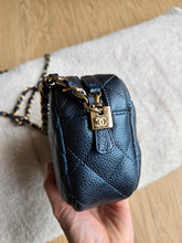 Load image into Gallery viewer, Chanel Caviar Mini Camera Bag 18s Sapphire Blue Light Gold
