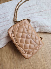 Load image into Gallery viewer, Chanel 18s Dark Beige Caramel Caviar Classic Mini Square Gold Hw
