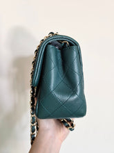 Load image into Gallery viewer, Chanel Mini Square Dark Green Caviar Champagne Gold Hw
