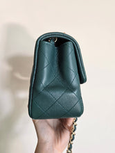 Load image into Gallery viewer, Chanel Mini Square Dark Green Caviar Champagne Gold Hw
