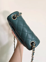 Load image into Gallery viewer, Chanel Mini Square Dark Green Caviar Champagne Gold Hw
