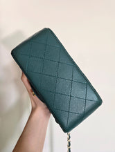 Load image into Gallery viewer, Chanel Mini Square Dark Green Caviar Champagne Gold Hw
