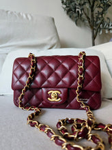 Load image into Gallery viewer, Chanel Burgundy Caviar Mini Rectangle Gold Hw
