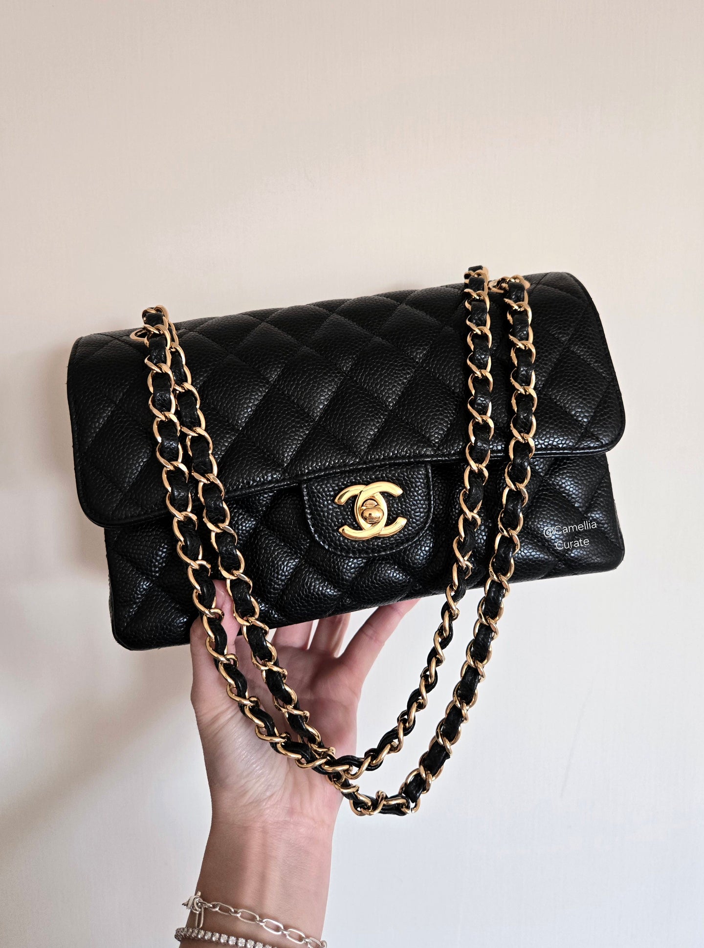 Chanel Small Classic Flap Black Caviar Gold Hardware