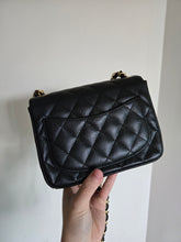 Load image into Gallery viewer, Chanel Mini Square Black Caviar Edge Stitching Gold Hardware
