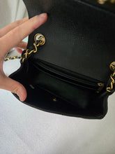 Load image into Gallery viewer, Chanel Mini Square Black Caviar Edge Stitching Gold Hardware
