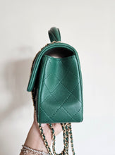 Load image into Gallery viewer, Chanel Mini with Top Handle Green with Gold Hw
