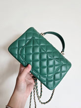 Load image into Gallery viewer, Chanel Mini with Top Handle Green with Gold Hw
