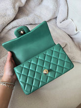 Load image into Gallery viewer, Chanel Mini with Top Handle Green with Gold Hw

