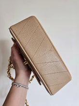 Load image into Gallery viewer, Chanel Dark Beige Mini Caviar Vintage Chevron 24k Gold
