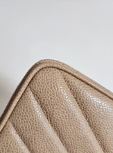 Load image into Gallery viewer, Chanel Dark Beige Mini Caviar Vintage Chevron 24k Gold
