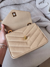 Load image into Gallery viewer, Chanel Dark Beige Mini Caviar Vintage Chevron 24k Gold
