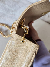 Load image into Gallery viewer, Chanel Dark Beige Mini Caviar Vintage Chevron 24k Gold
