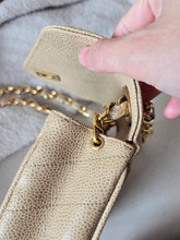 Load image into Gallery viewer, Chanel Dark Beige Mini Caviar Vintage Chevron 24k Gold
