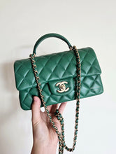 Load image into Gallery viewer, Chanel Mini with Top Handle Green with Gold Hw
