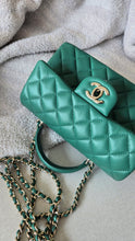 Load image into Gallery viewer, Chanel Mini with Top Handle Green with Gold Hw

