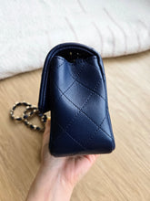 Load image into Gallery viewer, Chanel 17B Navy Blue Caviar Mini Rectangle Gold Hw
