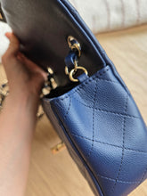 Load image into Gallery viewer, Chanel 17B Navy Blue Caviar Mini Rectangle Gold Hw
