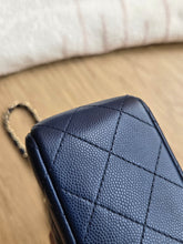 Load image into Gallery viewer, Chanel 17B Navy Blue Caviar Mini Rectangle Gold Hw
