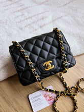 Load image into Gallery viewer, Chanel Mini Caviar Square Black 24k Gold Hardware
