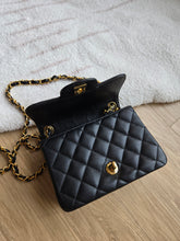 Load image into Gallery viewer, Chanel Mini Caviar Square Black 24k Gold Hardware
