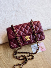 Load image into Gallery viewer, Chanel Burgundy Caviar Mini Rectangle Gold Hw
