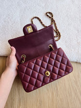 Load image into Gallery viewer, Chanel Burgundy Caviar Mini Rectangle Gold Hw
