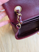 Load image into Gallery viewer, Chanel Burgundy Caviar Mini Rectangle Gold Hw
