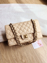 Load image into Gallery viewer, Chanel Classic Medium Flap Beige Claire Caviar 24k Gold
