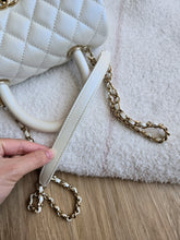 Load image into Gallery viewer, Chanel Pearlescent Ivory Coco Handle Caviar Small Champagne Gold Hardware
