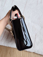 Load image into Gallery viewer, Lady Dior Mini Black Patent Gold Hardware
