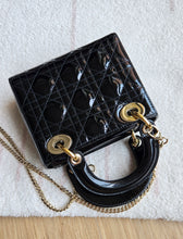 Load image into Gallery viewer, Lady Dior Mini Black Patent Gold Hardware
