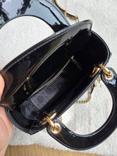 Load image into Gallery viewer, Lady Dior Mini Black Patent Gold Hardware
