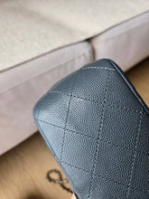 Load image into Gallery viewer, Chanel 18B Grey Classic Mini Caviar Square Champagne Gold

