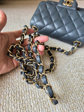 Load image into Gallery viewer, Chanel 18B Grey Classic Mini Caviar Square Champagne Gold
