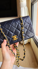 Load image into Gallery viewer, Chanel Mini Statement Flap Vtg Navy 24k Gold

