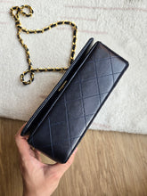 Load image into Gallery viewer, Chanel Mini Statement Flap Vtg Navy 24k Gold
