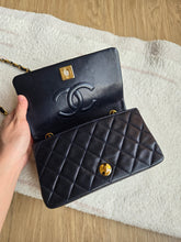 Load image into Gallery viewer, Chanel Mini Statement Flap Vtg Navy 24k Gold
