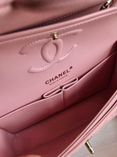 Load image into Gallery viewer, Chanel 22c Rose Sakura Pink Small Classic Flap Caviar Champagne Gold Hardware
