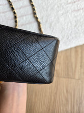 Load image into Gallery viewer, Chanel Mini Caviar Square Flap Black Caviar Vtg 24k Gold
