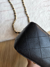 Load image into Gallery viewer, Chanel Mini Caviar Square Flap Black Caviar Vtg 24k Gold
