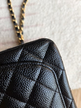 Load image into Gallery viewer, Chanel Mini Caviar Square Flap Black Caviar Vtg 24k Gold
