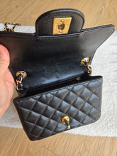 Load image into Gallery viewer, Chanel Mini Caviar Square Flap Black Caviar Vtg 24k Gold
