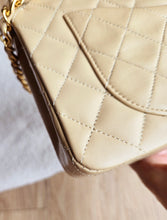 Load image into Gallery viewer, Chanel Small Classic Flap Dark Beige Vintage 24k Gold
