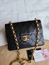 Load image into Gallery viewer, Chanel Bijoux Chain Mini Square Black Vtg 24k Gold
