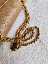 Load image into Gallery viewer, Chanel Mocha Dark Beige Small Classic Flap Vtg 24k Gold
