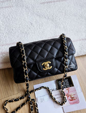 Load image into Gallery viewer, Chanel 17c Mini Rectangle Black Caviar Champagne Gold Hw
