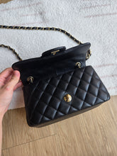 Load image into Gallery viewer, Chanel 17c Mini Rectangle Black Caviar Champagne Gold Hw
